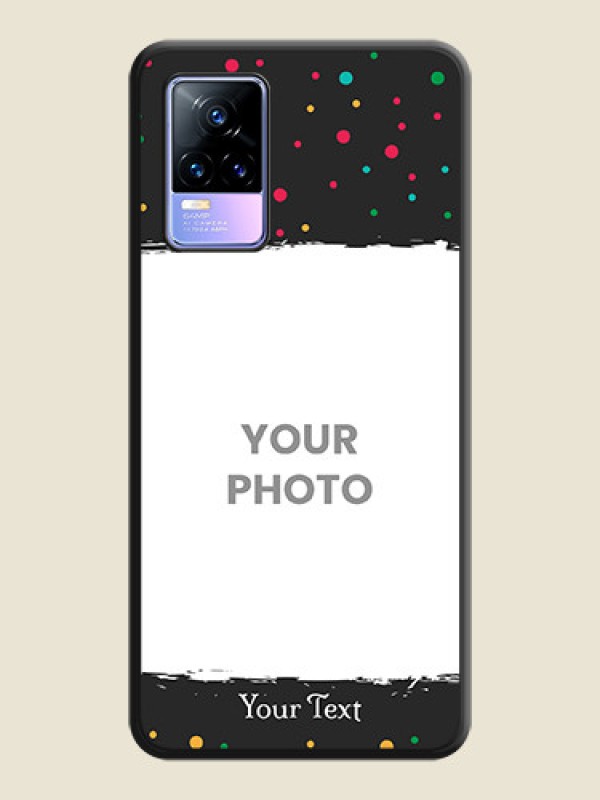 Custom Multicolor Dotted Pattern with Text on Space Black Custom Soft Matte Phone Back Cover - Vivo Y73 - alternate view