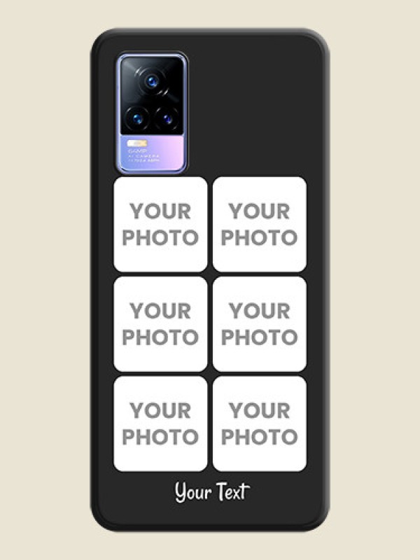 Custom Floral Art with 6 Image Holder on Photo on Space Black Soft Matte Mobile Case - Vivo Y73 - alternate view