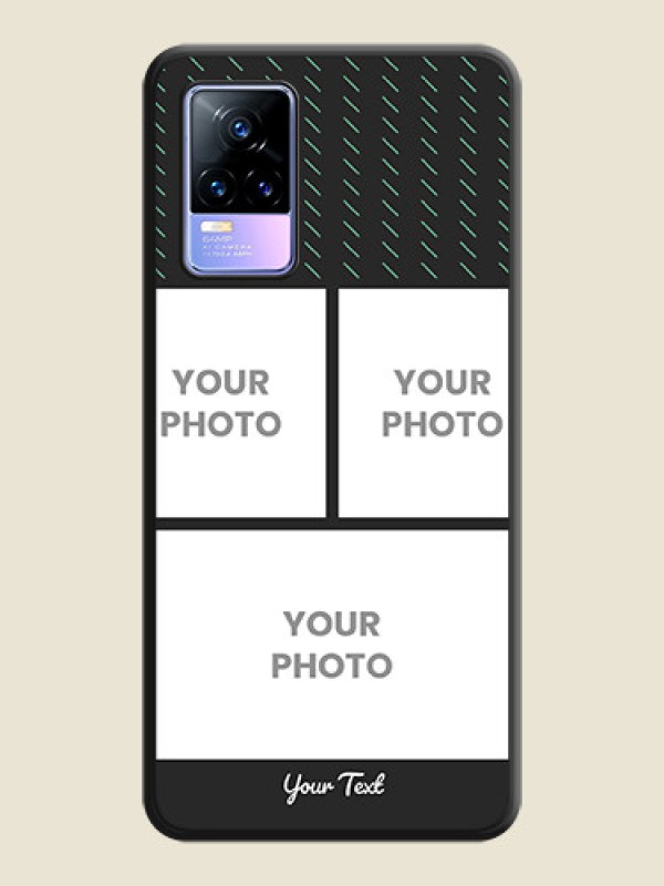 Custom Cross Dotted Pattern with 2 Image Holder on Personalised Space Black Soft Matte Cases - Vivo Y73 - alternate view