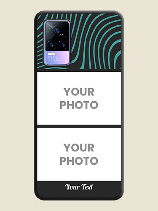 Custom Wave Pattern with 2 Image Holder on Space Black Personalized Soft Matte Phone Covers - Vivo Y73 - alternate view