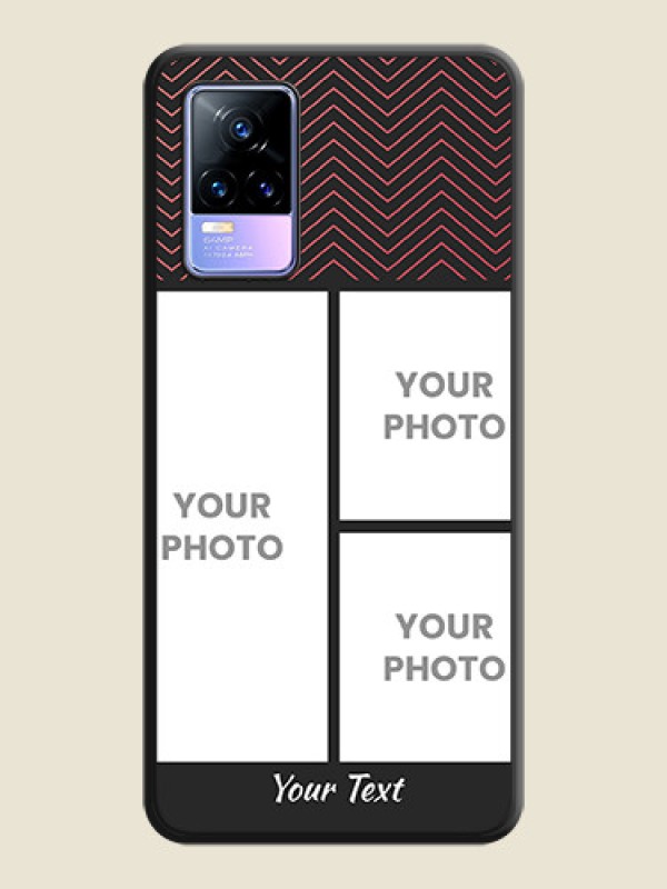Custom Wave Pattern with 3 Image Holder on Space Black Custom Soft Matte Back Cover - Vivo Y73 - alternate view
