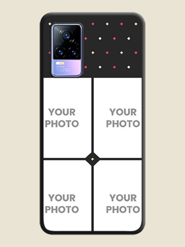 Custom Multicolor Dotted Pattern with 4 Image Holder on Space Black Custom Soft Matte Phone Cases - Vivo Y73 - alternate view