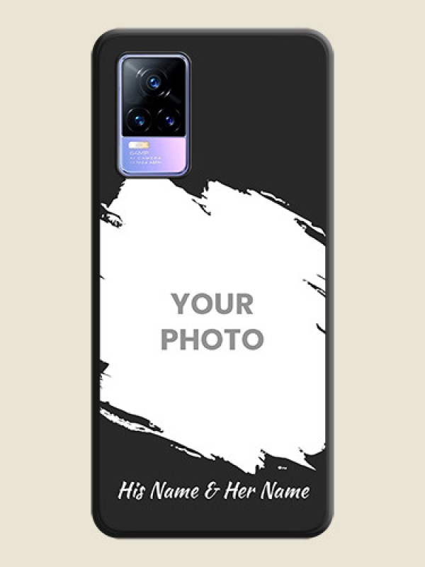 Custom Grunge Brush Strokes on Photo on Space Black Soft Matte Back Cover - Vivo Y73 - alternate view