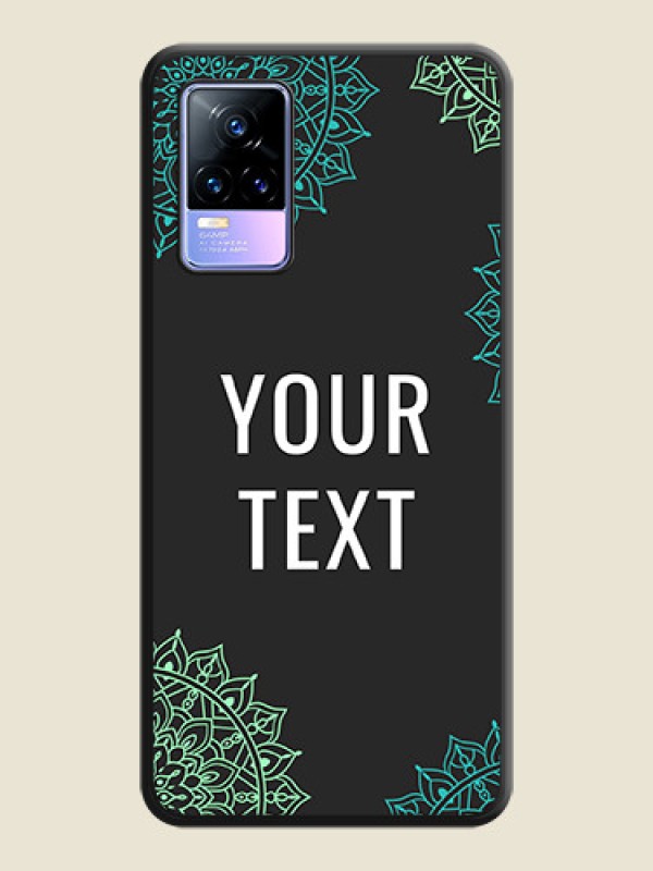 Custom Your Name with Floral Design on Space Black Custom Soft Matte Back Cover - Vivo Y73 - alternate view