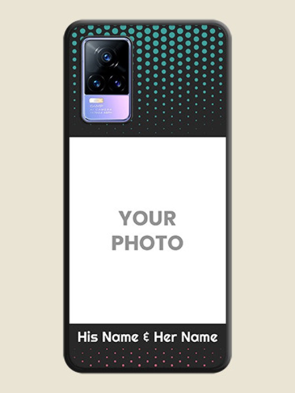 Custom Faded Dots with Grunge Photo Frame and Text on Space Black Custom Soft Matte Phone Cases - Vivo Y73 - alternate view