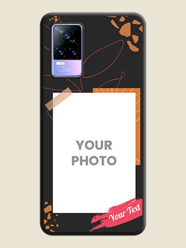 Custom Orange Photo Frame on Space Black Custom Soft Matte Phone Back Cover - Vivo Y73 - alternate view