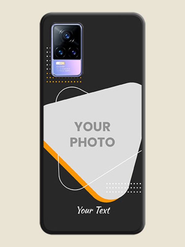 Custom Yellow Triangle on Photo on Space Black Soft Matte Phone Cover - Vivo Y73 - alternate view
