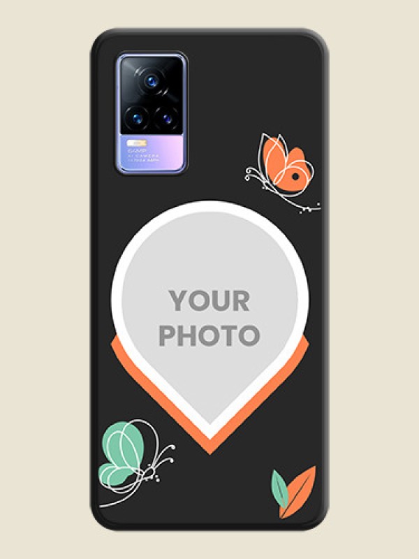 Custom Upload Pic With Simple Butterly Design On Space Black Personalized Soft Matte Phone Covers -Vivo Y73 - alternate view