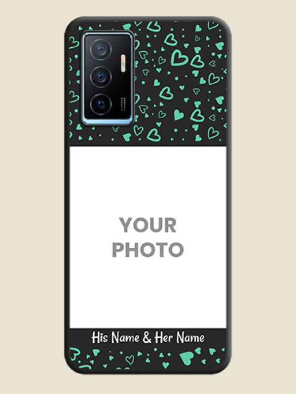 Custom Sea Green Indefinite Love Pattern on Photo on Space Black Soft Matte Mobile Cover - Vivo Y75 4G - alternate view