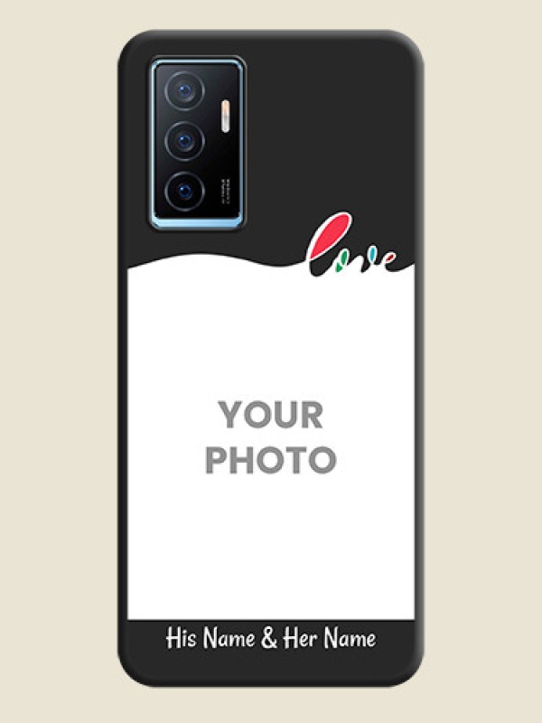 Custom Fall in Love Pattern with Picture on Photo on Space Black Soft Matte Mobile Case - Vivo Y75 4G - alternate view