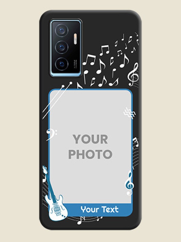 Custom Musical Theme Design with Text on Photo on Space Black Soft Matte Mobile Case - Vivo Y75 4G - alternate view