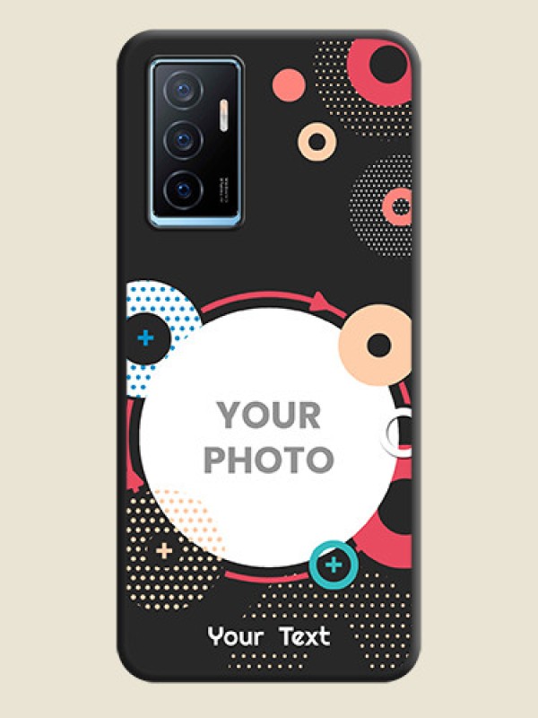 Custom Multicoloured Round Image on Personalised Space Black Soft Matte Cases - Vivo Y75 4G - alternate view
