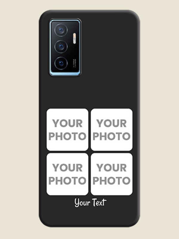 Custom Floral Art with 6 Image Holder on Photo on Space Black Soft Matte Mobile Case - Vivo Y75 4G - alternate view