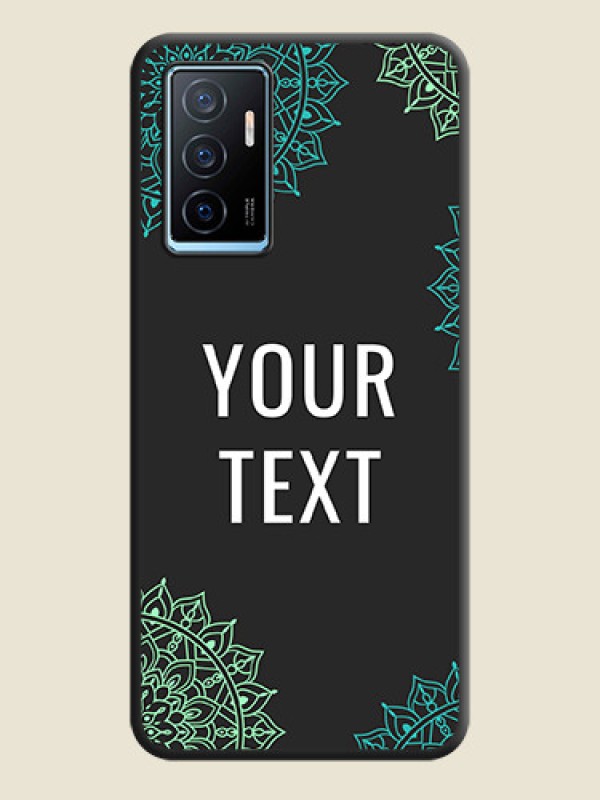 Custom Your Name with Floral Design on Space Black Custom Soft Matte Back Cover - Vivo Y75 4G - alternate view