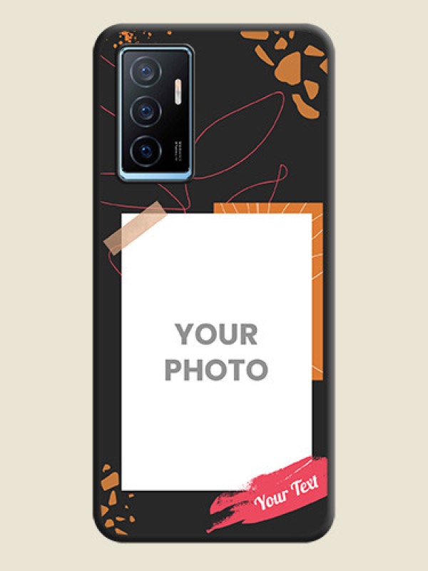 Custom Orange Photo Frame on Space Black Custom Soft Matte Phone Back Cover - Vivo Y75 4G - alternate view