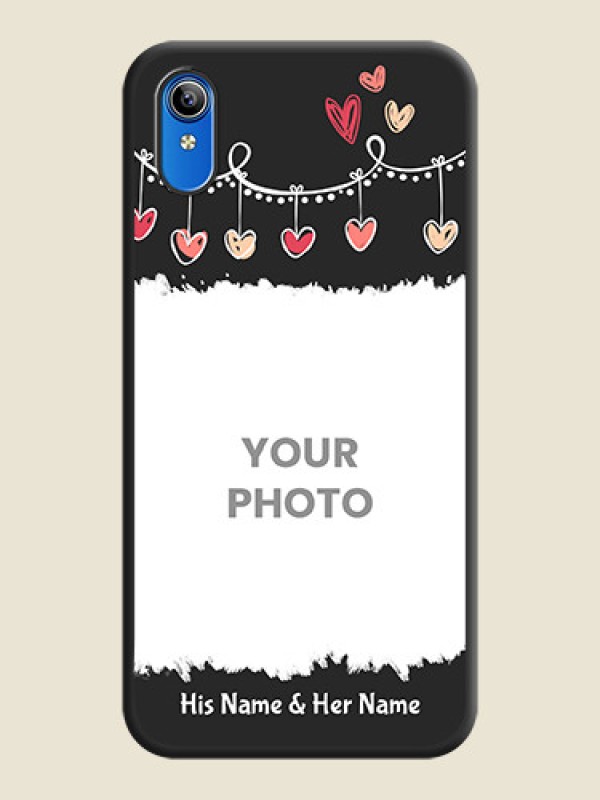 Custom Pink Love Hangings with Name on Space Black Custom Soft Matte Phone Cases - Vivo Y91i - alternate view