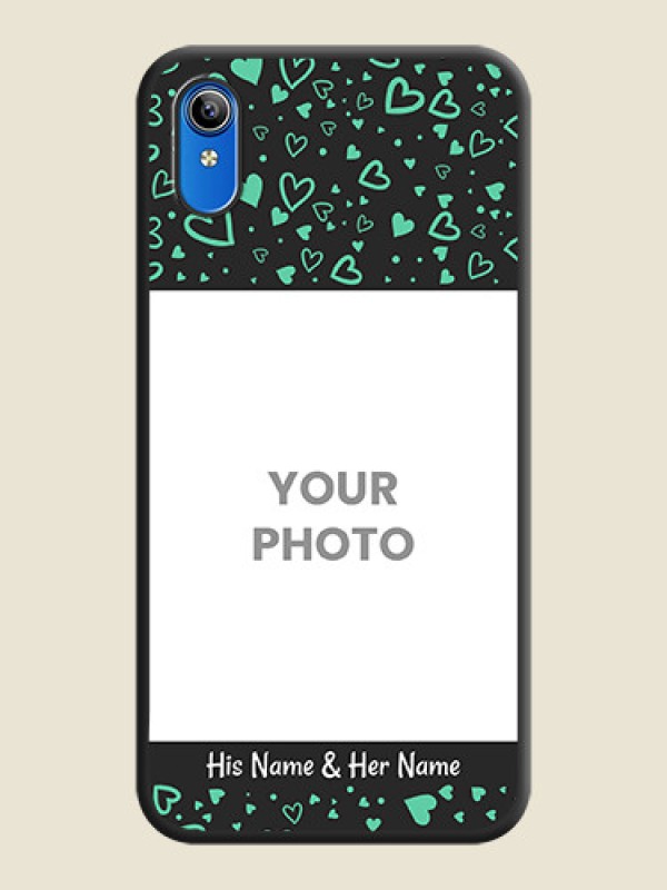 Custom Sea Green Indefinite Love Pattern on Photo on Space Black Soft Matte Mobile Cover - Vivo Y91i - alternate view