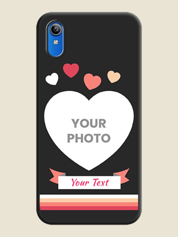 Custom Love Shaped Photo with Colorful Stripes on Personalised Space Black Soft Matte Cases - Vivo Y91i - alternate view