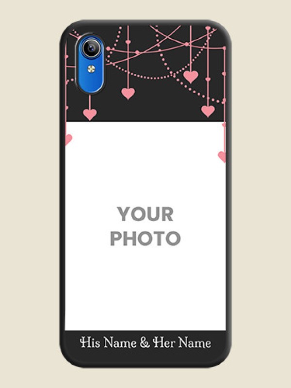 Custom Pink Love Hangings with Text on Space Black Custom Soft Matte Back Cover - Vivo Y91i - alternate view