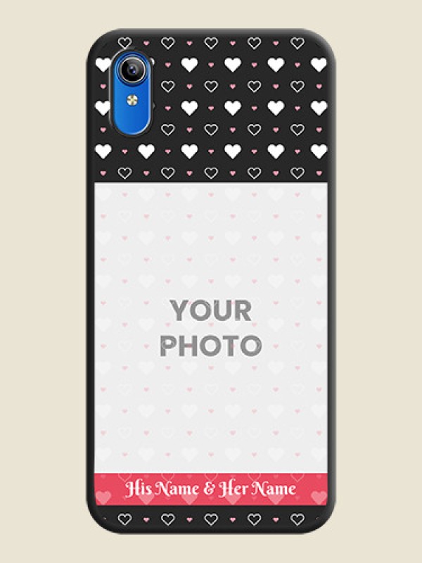 Custom White Color Love Symbols with Text Design on Photo on Space Black Soft Matte Phone Cover - Vivo Y91i - alternate view