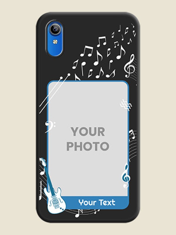 Custom Musical Theme Design with Text on Photo on Space Black Soft Matte Mobile Case - Vivo Y91i - alternate view