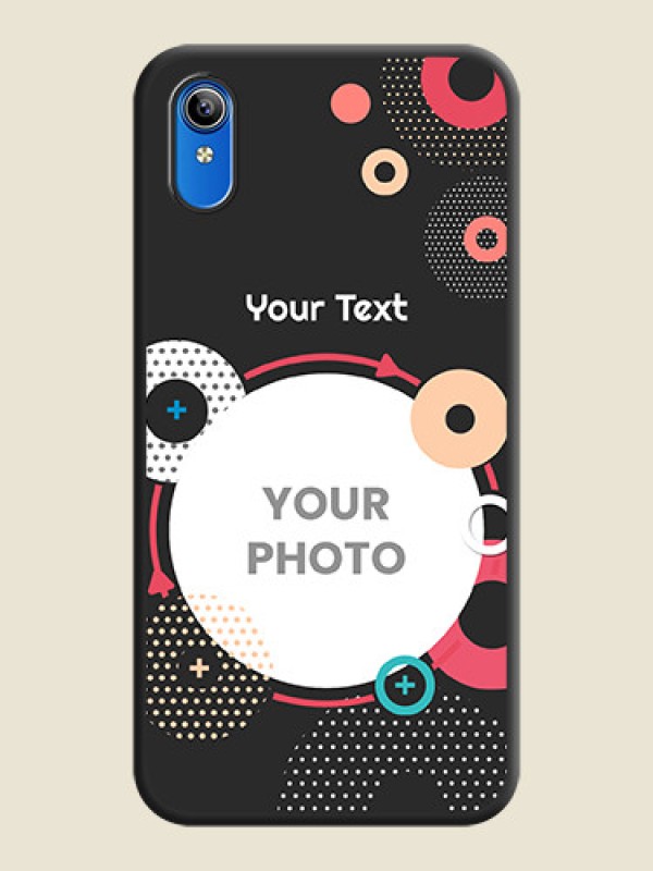 Custom Multicoloured Round Image on Personalised Space Black Soft Matte Cases - Vivo Y91i - alternate view