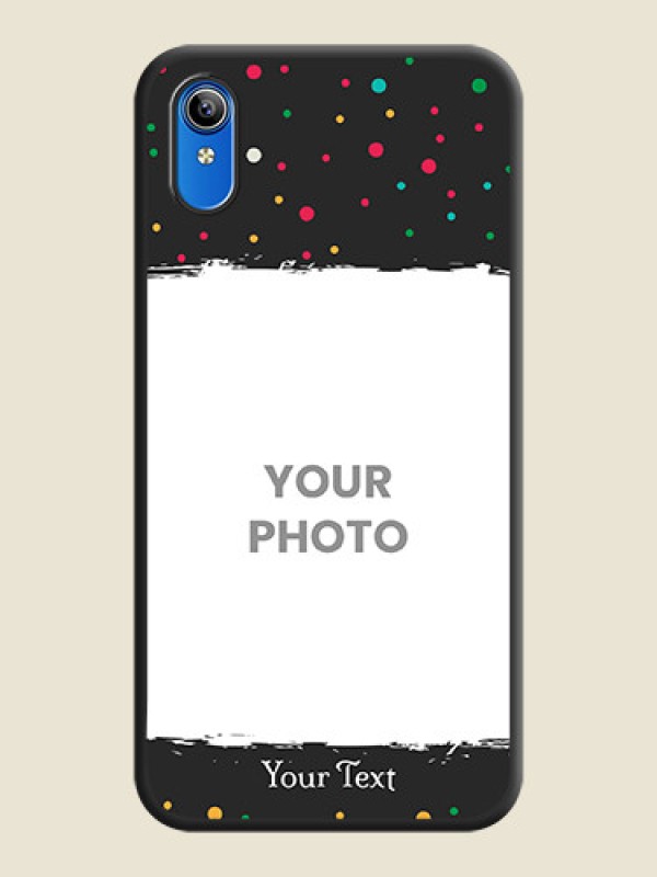 Custom Multicolor Dotted Pattern with Text on Space Black Custom Soft Matte Phone Back Cover - Vivo Y91i - alternate view