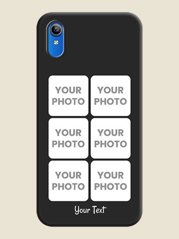 Custom Floral Art with 6 Image Holder on Photo on Space Black Soft Matte Mobile Case - Vivo Y91i - alternate view