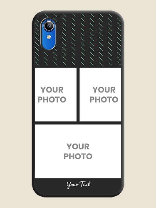 Custom Cross Dotted Pattern with 2 Image Holder  on Personalised Space Black Soft Matte Cases - Vivo Y91i - alternate view