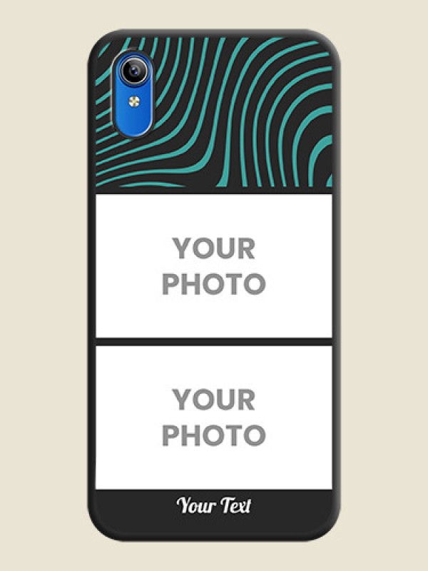 Custom Wave Pattern with 2 Image Holder on Space Black Personalized Soft Matte Phone Covers - Vivo Y91i - alternate view