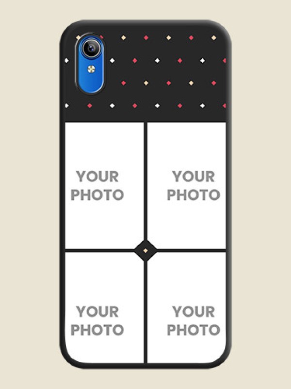 Custom Multicolor Dotted Pattern with 4 Image Holder on Space Black Custom Soft Matte Phone Cases - Vivo Y91i - alternate view