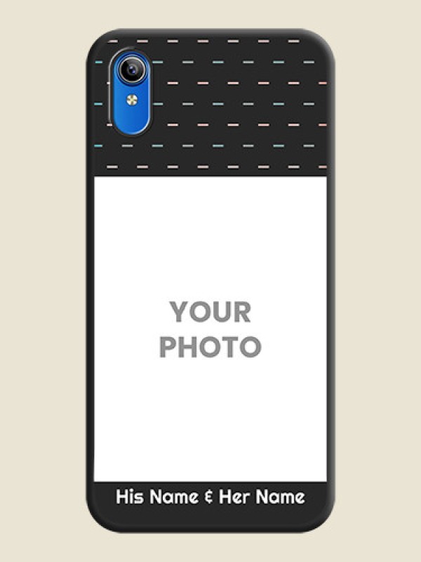 Custom Line Pattern Design with Text on Space Black Custom Soft Matte Phone Back Cover - Vivo Y91i - alternate view