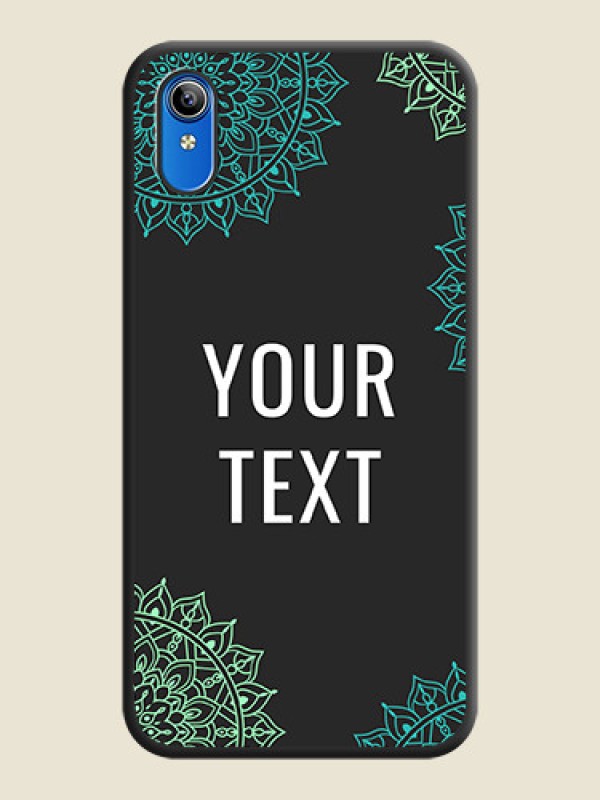 Custom Your Name with Floral Design on Space Black Custom Soft Matte Back Cover - Vivo Y91i - alternate view
