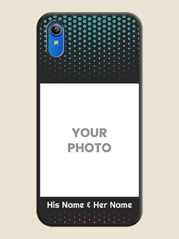Custom Faded Dots with Grunge Photo Frame and Text on Space Black Custom Soft Matte Phone Cases - Vivo Y91i - alternate view