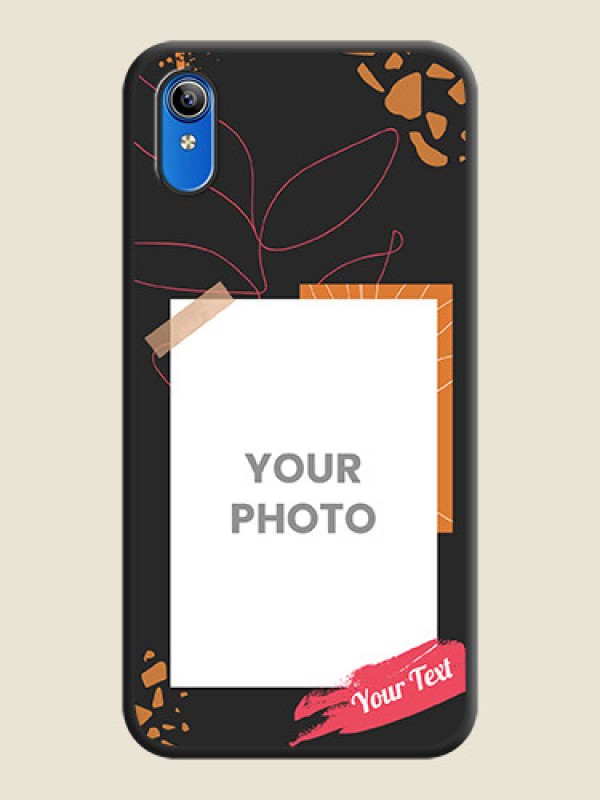 Custom Orange Photo Frame on Space Black Custom Soft Matte Phone Back Cover - Vivo Y91i - alternate view