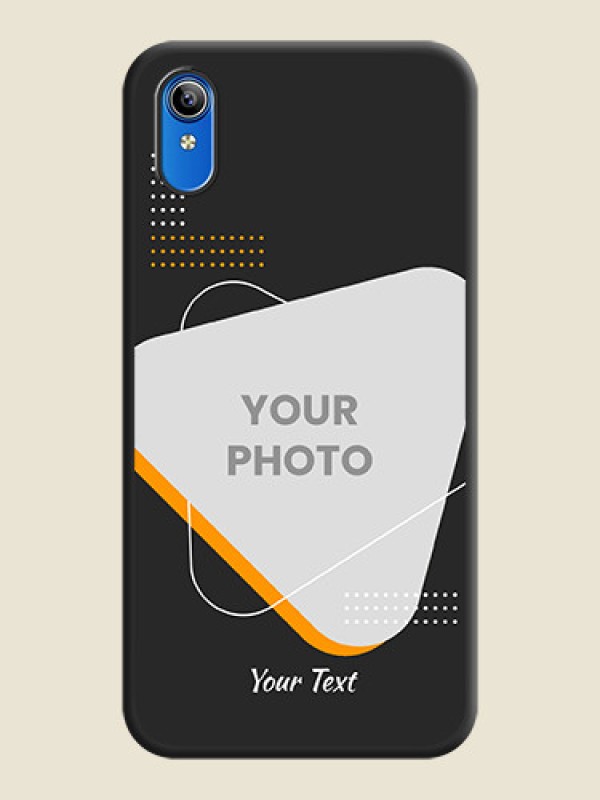 Custom Yellow Triangle on Photo on Space Black Soft Matte Phone Cover - Vivo Y91i - alternate view