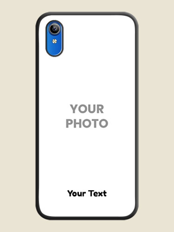 Custom Full Single Pic Upload With Text On Space Black Personalized Soft Matte Phone Covers -Vivo Y91I - alternate view