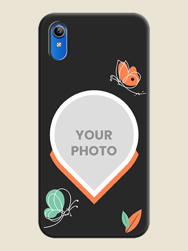 Custom Upload Pic With Simple Butterly Design On Space Black Personalized Soft Matte Phone Covers -Vivo Y91I - alternate view