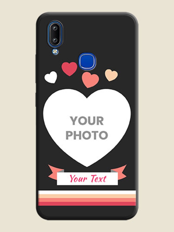 Custom Love Shaped Photo with Colorful Stripes on Personalised Space Black Soft Matte Cases - Vivo Y93 - alternate view