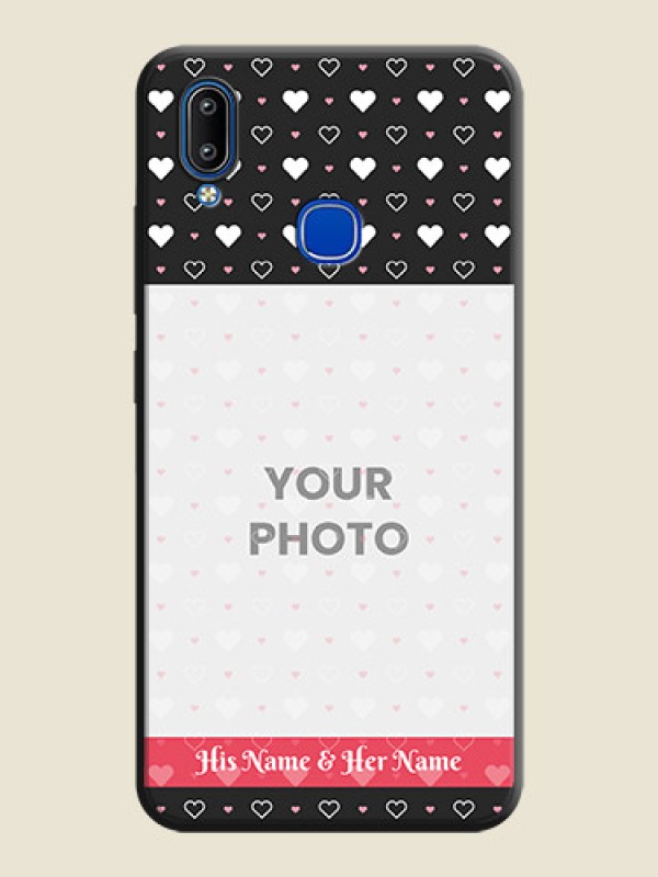 Custom White Color Love Symbols with Text Design - Photo on Space Black Soft Matte Phone Cover - Vivo Y93 - alternate view