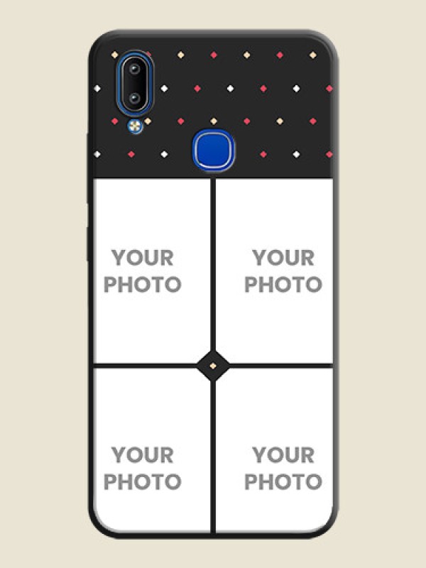 Custom Multicolor Dotted Pattern with 4 Image Holder on Space Black Custom Soft Matte Phone Cases - Vivo Y93 - alternate view