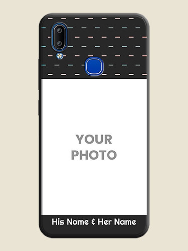 Custom Line Pattern Design with Text on Space Black Custom Soft Matte Phone Back Cover - Vivo Y93 - alternate view