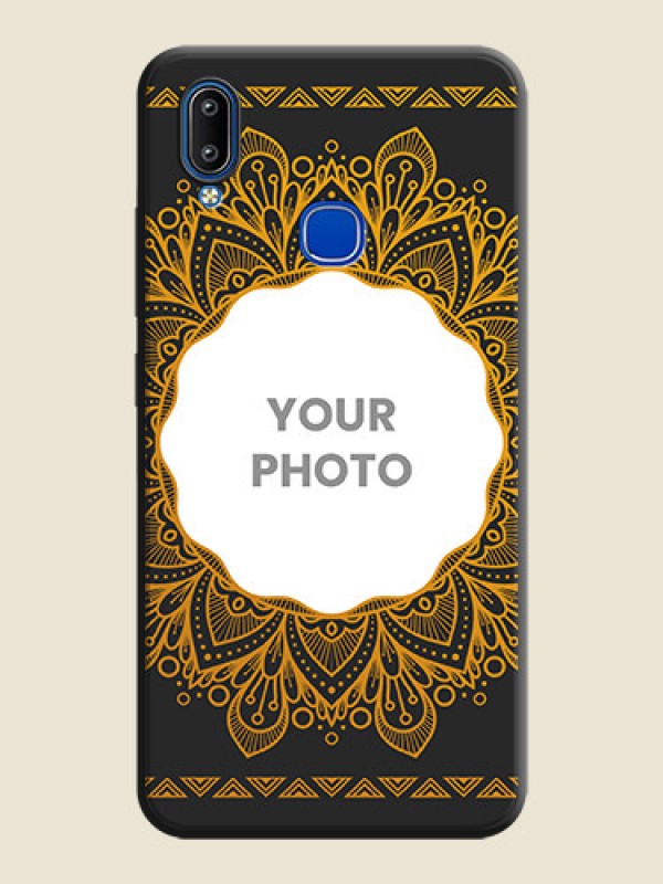 Custom Round Image with Floral Design - Photo on Space Black Soft Matte Mobile Cover - Vivo Y93 - alternate view