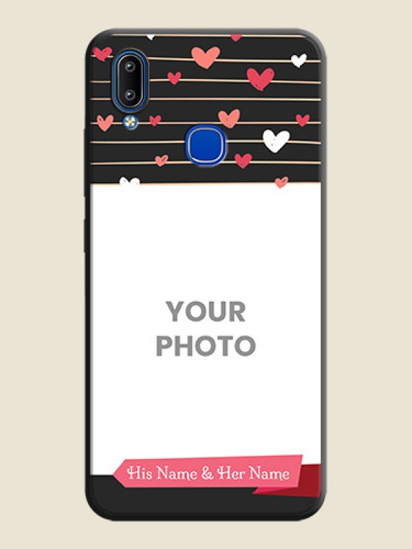 Custom Love Pattern with Name on Pink Ribbon  - Photo on Space Black Soft Matte Back Cover - Vivo Y95 - alternate view