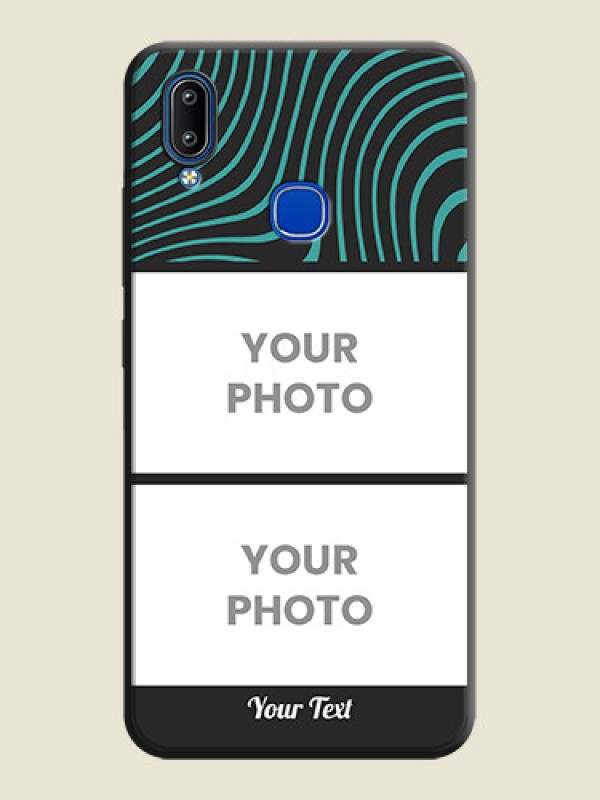 Custom Wave Pattern with 2 Image Holder on Space Black Personalized Soft Matte Phone Covers - Vivo Y95 - alternate view