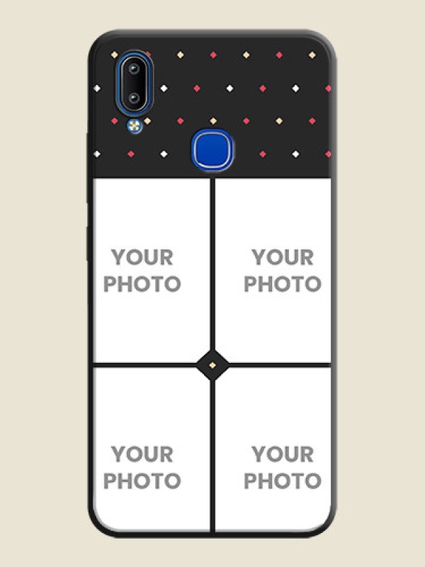 Custom Multicolor Dotted Pattern with 4 Image Holder on Space Black Custom Soft Matte Phone Cases - Vivo Y95 - alternate view