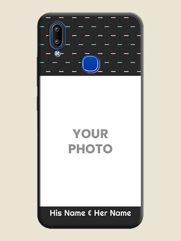 Custom Line Pattern Design with Text on Space Black Custom Soft Matte Phone Back Cover - Vivo Y95 - alternate view