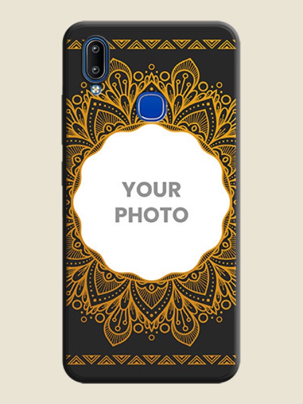 Custom Round Image with Floral Design - Photo on Space Black Soft Matte Mobile Cover - Vivo Y95 - alternate view
