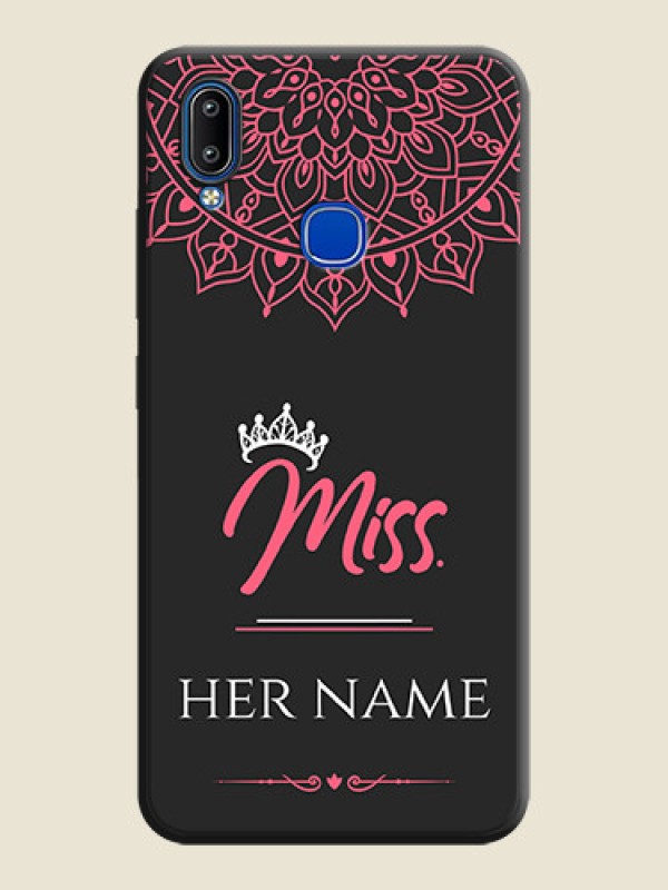 Custom Mrs Name with Floral Design on Space Black Personalized Soft Matte Phone Covers - Vivo Y95 - alternate view