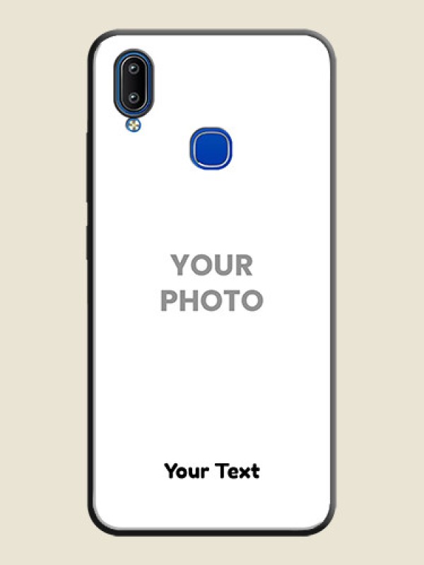 Custom Full Single Pic Upload With Text On Space Black Personalized Soft Matte Phone Covers -Vivo Y95 - alternate view
